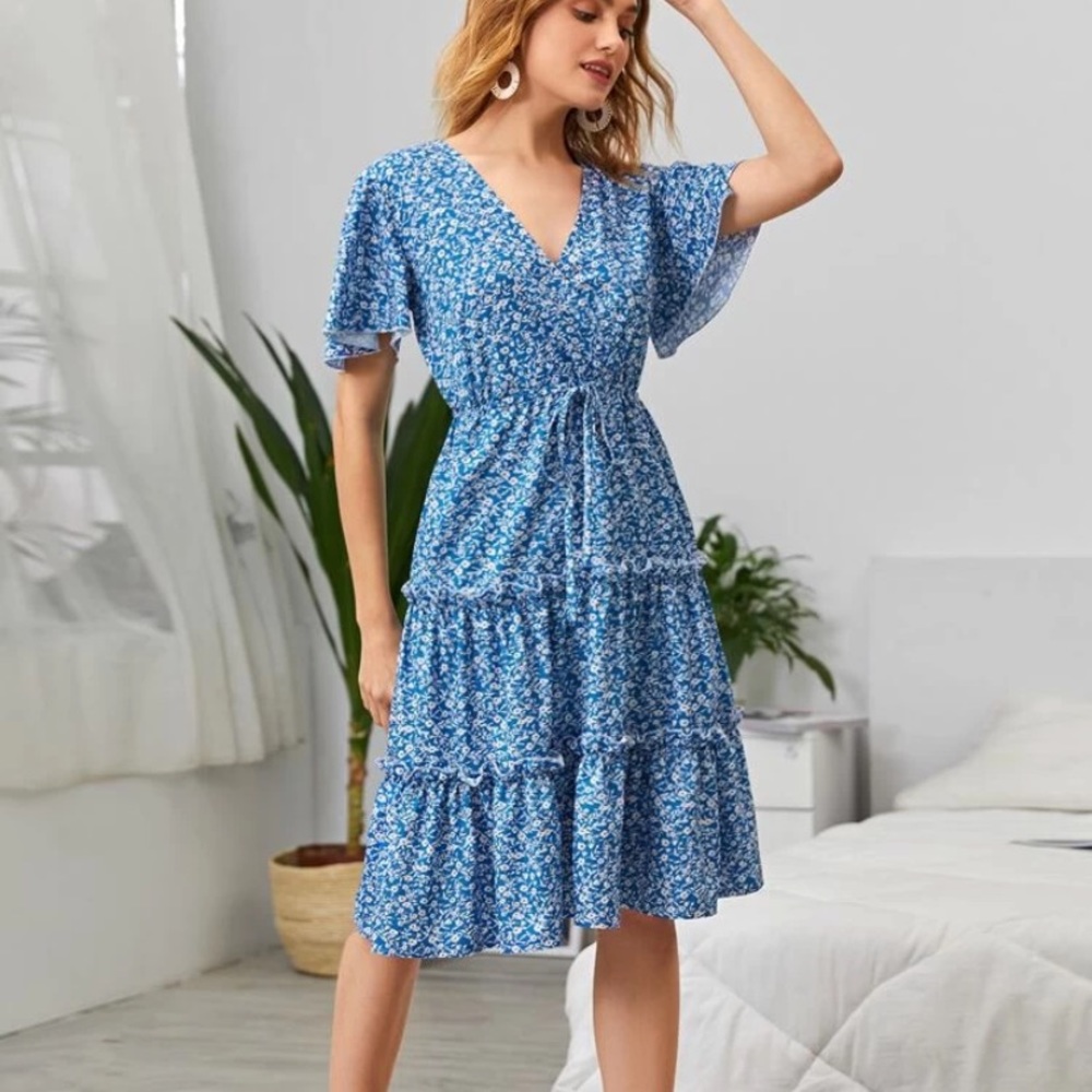 Blue midi dress